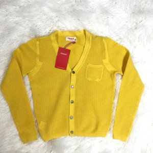 MAAN BELGIUM GIRLS CARDIGAN YELLOW CITRUS